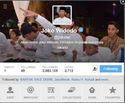 Presiden Jokowi Luncurkan Akun Twitter Resmi