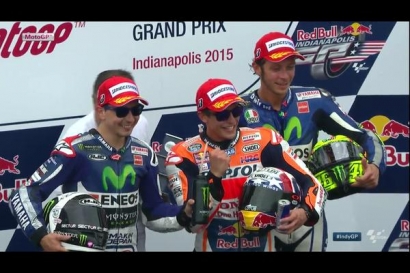 MotoGP Indianapolis, Rossi Menangi Duel Epic dengan Pedrosa