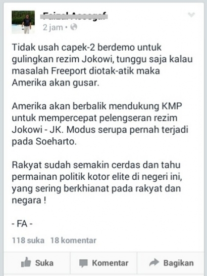 Menunggu Freeport Jatuhkan Jokowi
