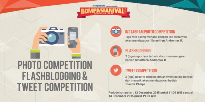 Meriahkan Kompasianival 2015 dengan FlashBlogging, Tweet Competition dan Photo Competition!