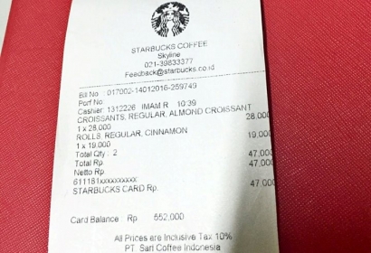 Kisah Mencekam dari Selembar Struk Starbucks Skyline Jam 10.39 (#terorJakarta)