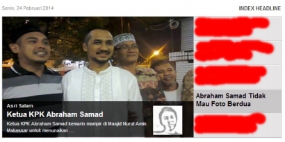 Ketua KPK Abraham Samad Tidak Mau Foto Berdua...