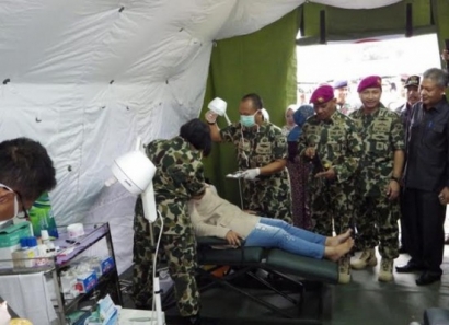 Korps Marinir Gelar Bhakti Kesehatan dan Latihan Tempur di Ciater Subang