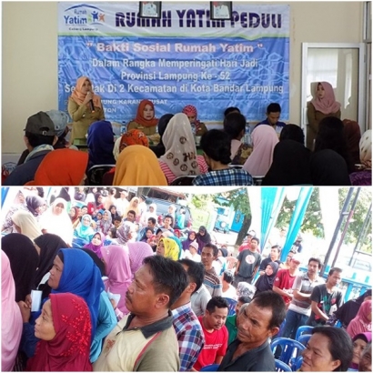 Rumah Yatim Peringati Hari Jadi Provinsi Lampung Serentak di Dua Kecamatan