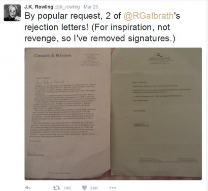 J.K Rowling Posting Surat Penolakan dari Penerbit:  Jebakan untuk Mengungkap Sisi Lain Penerbit