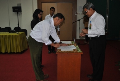 Serah Terima Jabatan Kepala Bidang Evaluasi Tindak Lanjut Pengelolaan SDA P3E Suma Makassar
