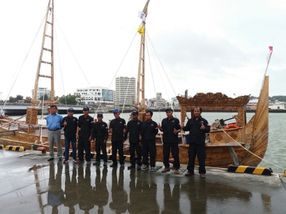 Ekspedisi Kapal Spirit of Majapahit Sukses Berlabuh di Jepang