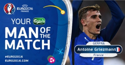 Antoine Griezmann Man Of The Macth, Prancis vs Jerman (2-0) EURO 2016