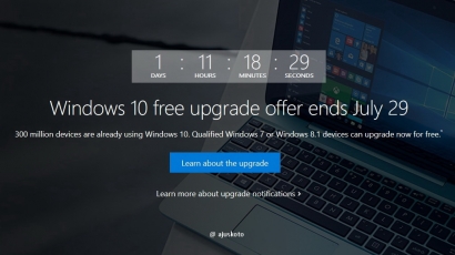 Free Upgrade Windows 10 Berakhir Hari Ini