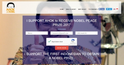 Ahok Penerima Nobel Perdamaian 2017?