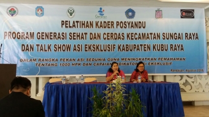 Duta ASI Ibu Wakil Bupati Kubu Raya dalam Pelatihan Kader Posyandu
