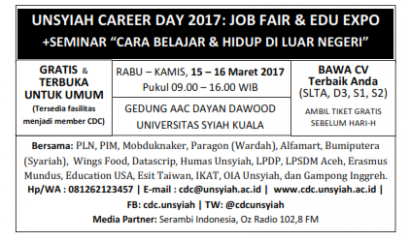 Universitas Syiah Kuala Gelar Unsyiah Career Day 2017