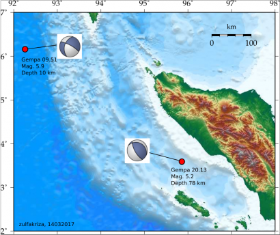 Dua Gempa di Ujung Sumatra