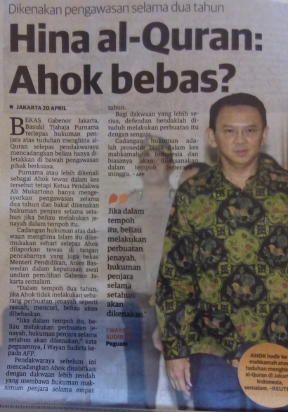 Media Malaysia Mewartakan Ahok Tewas di Tangan Anies Baswedan