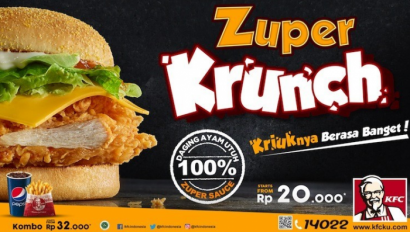 Burger Zuper Krunch, Krispi Fantastic Cheese ala KFC
