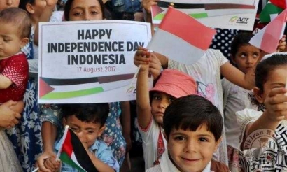 Semangat Kemerdekaan RI dari Anak-anak di Jalur Gaza