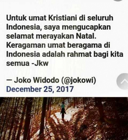 Selamat Natal dari Presiden Joko Widodo