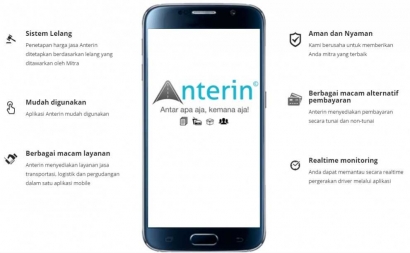 Anterin, Aplikasi Kendaraan "Online" Saingan Gojek dan Grab