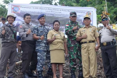 BP2LHK Manado dan TNI AL Melonguane Tanam 10 Ribu Pohon di Perbatasan Sulut