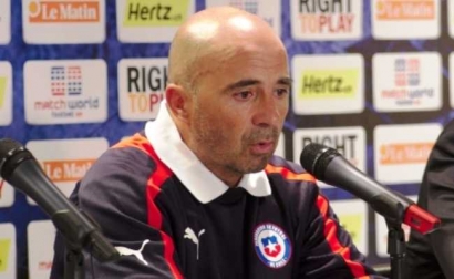 Pelatih Argentina Jorge Sampaoli Frustrasi