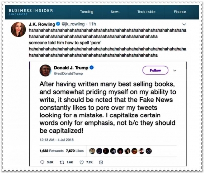 Saat Tweet Donald Trump Ditertawakan JK Rowling