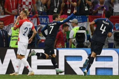 Babak I, Perancis Unggul 2-1 atas Kroasia