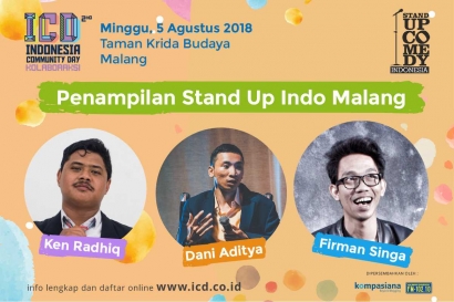 Ketawa Bareng 3 Komika Stand Up Comedy Indo Malang di ICD 2018, Yuk Lah!