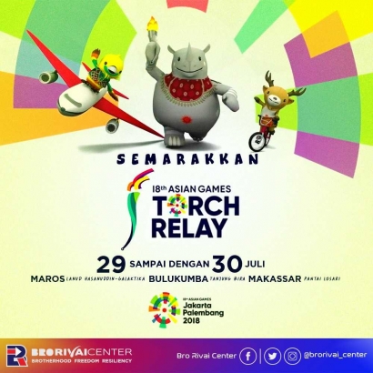 Brorivai Center Fasilitasi Torch Relay Asian Games 2018 di SulSel