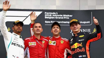 Sebastian Vettel Juara GP Belgia, Perebutan Juara Dunia 2018 Semakin Sengit