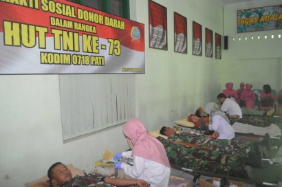 Sambut HUT ke 73 TNI, Kodim Pati Gelar Donor Darah