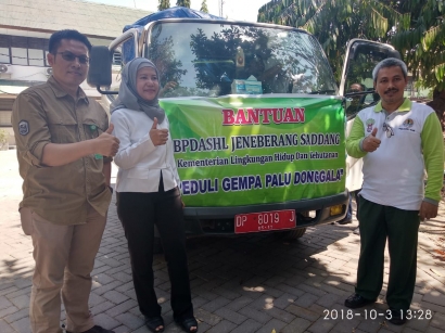 Relawan KLHK Satker Wilayah Sulsel Salurkan Bantuan ke Sulteng
