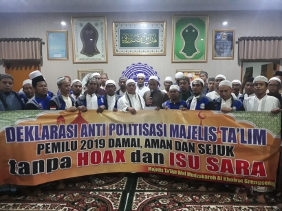 Cegah Isu Hoax dan SARA, Majelis Talim Wal Mudzakaroh Al-Khoirot Gelar Deklarasi Damai bersama 3 Pilar Jakarta Barat