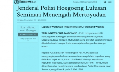 Seminari Mertoyudan dan Sejarah Kepolisan Indonesia