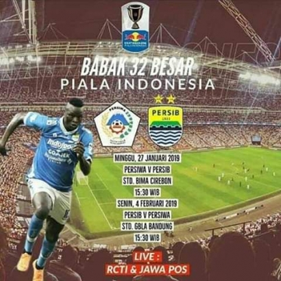 Babak 32 Besar akan Mempertemukan Persiwa Wamena Vs Persib Bandung di Stadion Bima Kota Cirebon