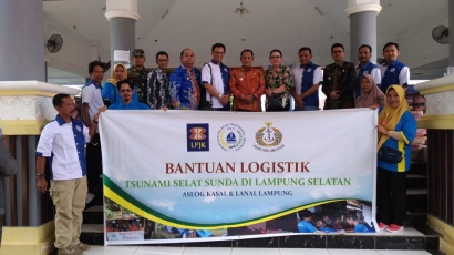 LPJK Nasional Kirim Bantuan Logistik Peduli Tsunami Selat Sunda di Lampung Selatan