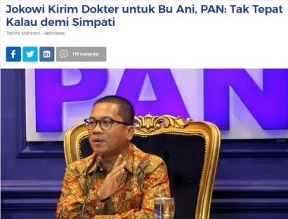 Jokowi Kirim Dokter untuk Bu Ani, Perlukah PAN Jelaskan Tak Tepat Kalau demi Simpati?