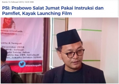 Salat Jumat Pakai Instruksi dan Pamflet, PSI: Prabowo Kayak Launching Film!