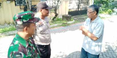 Jelang Pemilu, TNI/Polri di Babatan, Wiyung Minta Warganya Jaga Suasana Kondusif