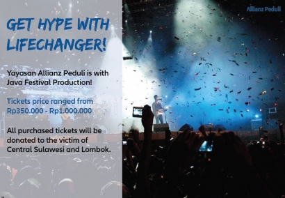 Donasi Bencana Sigi dan Lombok di Lifechanger Concert Allianz