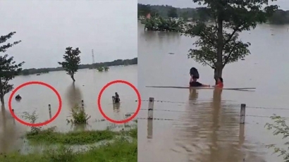 Menolong 2 Anak dan Ibunya Saat Terjebak Banjir, Ini Baru Indonesia