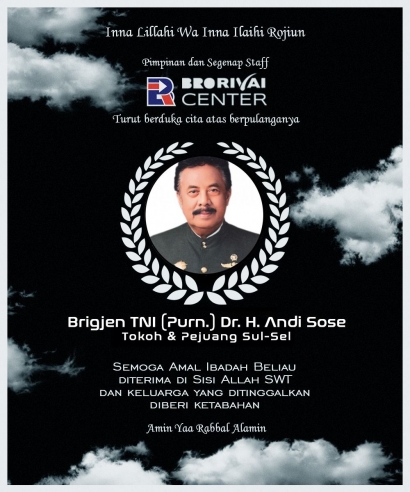 Brigjen TNI (Purn) Dr. H. Andi Sose Meninggal Dunia, Founder BRC Ajak Masyarakat untuk Berdoa