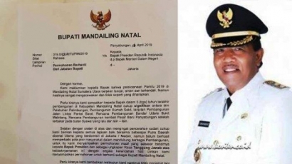 Jokowi-Ma'ruf Kalah di Mandailing Natal, Bupati Mengundurkan Diri