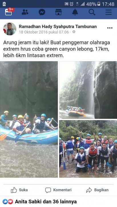 Body Rafting Green Canyon Tapus Lebong