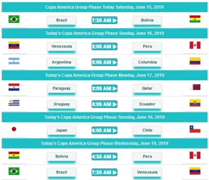 Jadwal Bola Copa America 2019