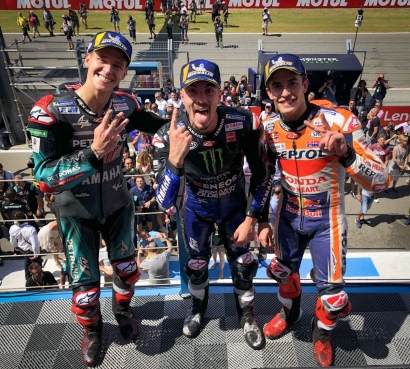Vinales Kalahkan Marquez di MotoGP Assen dan Rossi Gagal Finis