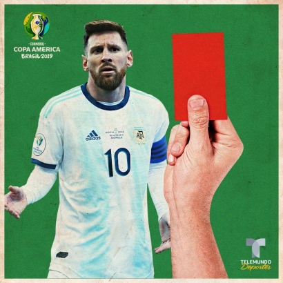 Messi Dikartu Merah dan Tuduhan Juara Copa America 2019 "Sudah Diatur"