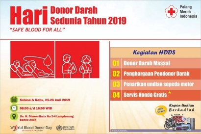 Hari Donor Darah Sedunia (HDDS) 2019, PMI Banda Aceh Kumpulkan 569 Kantong Darah