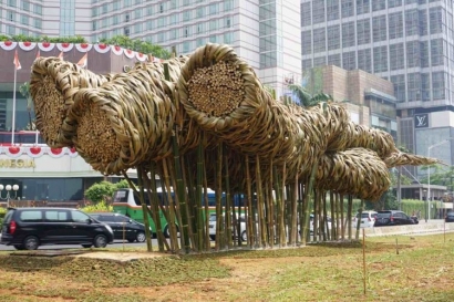 Instalasi Bambu "Getah Getih" Seharga Rp 550 Juta Dibongkar