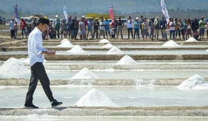 Cara Motivasi Jokowi kepada Petani Tambak Garam