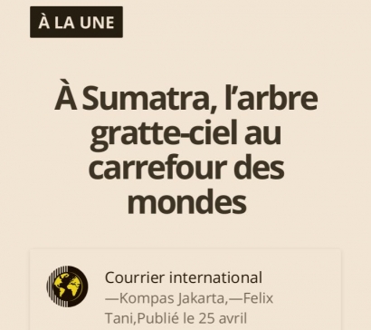 Artikel Kompasiana Headline di Courrier International Perancis